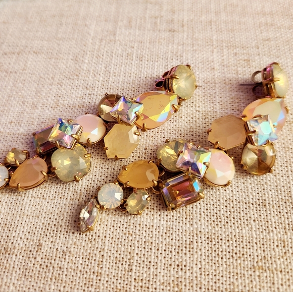 J. Crew Irredecent Multi Stone Crystal Earrings - Picture 4 of 9